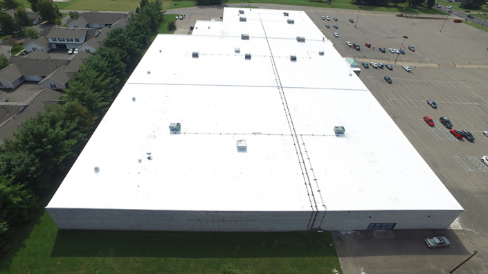 Retail roofing project in Newark, Ohio — Duro-Tuff Overlay