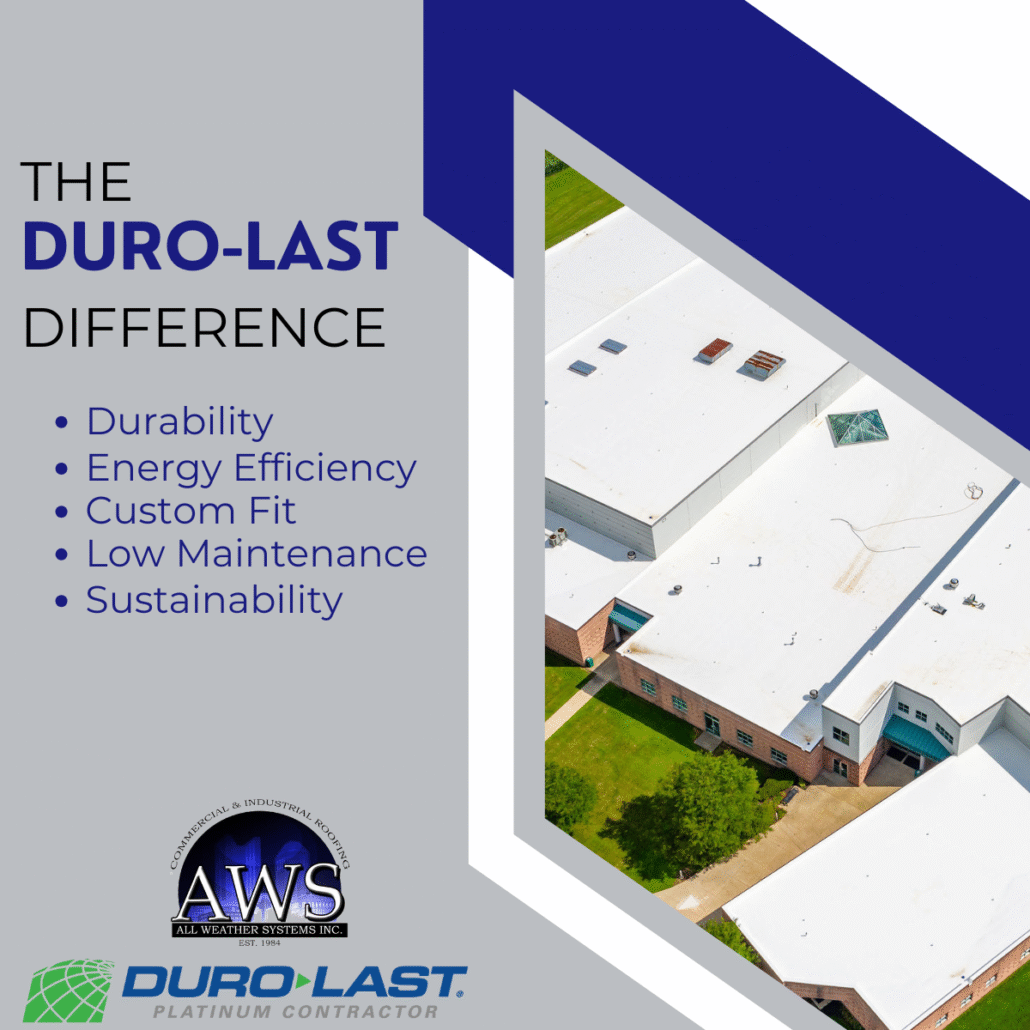 Duro-Last roofing seam detail showing heat-welded installation