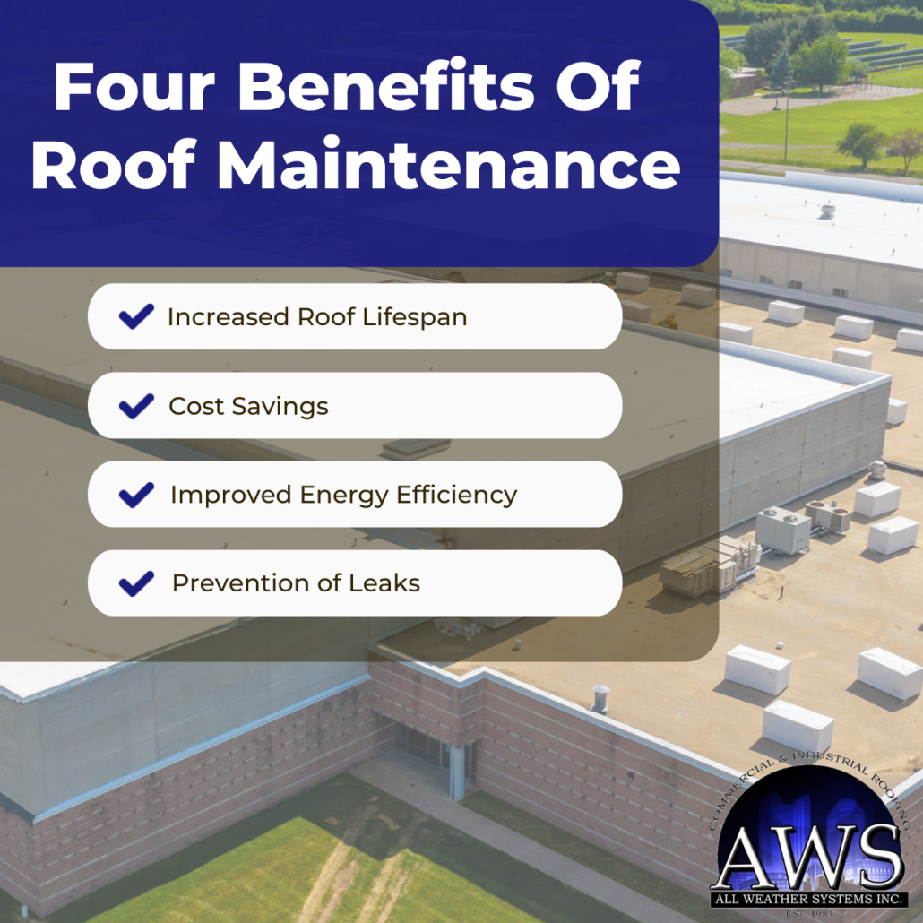 Facility manager reviewing a fall roof inspection report in Heath